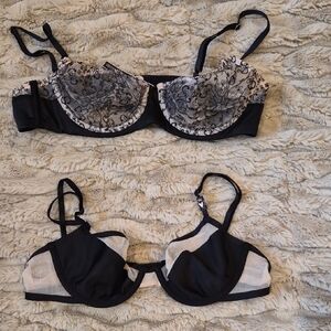 Black and Tan Bra Set